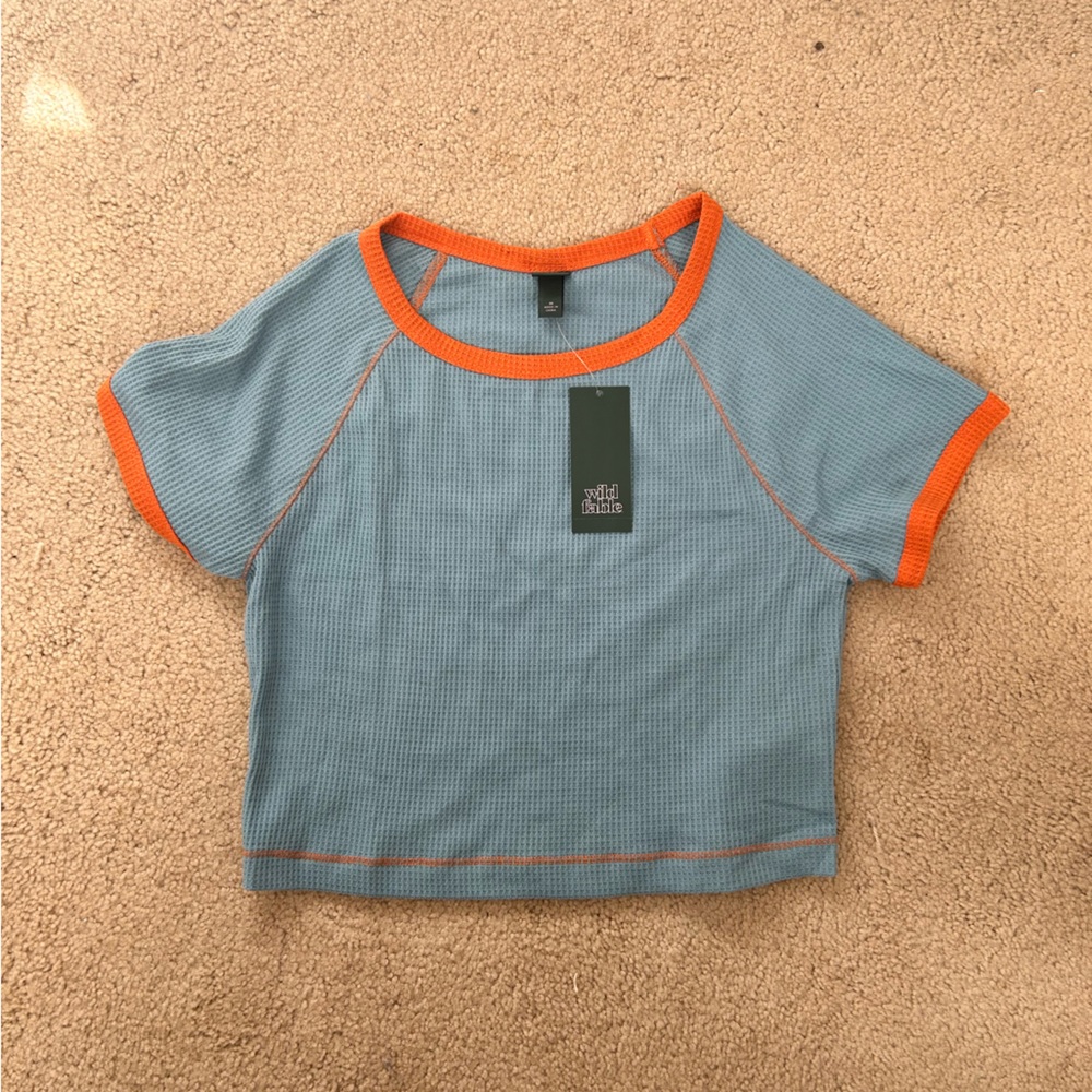 Blue and Orange Crop Top